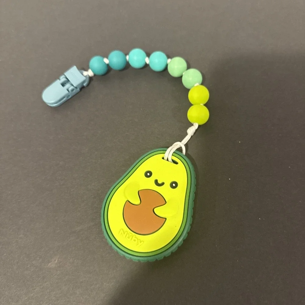 Nuby Silicone Teether & Pacifinder Clip - Fun & Colorful Soothing - BPA Free NEW
